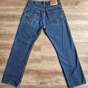 Levi's 501 Button Fly 100% Cotton Classic 30x30 (Fits 28"x28") Blue Denim Jeans